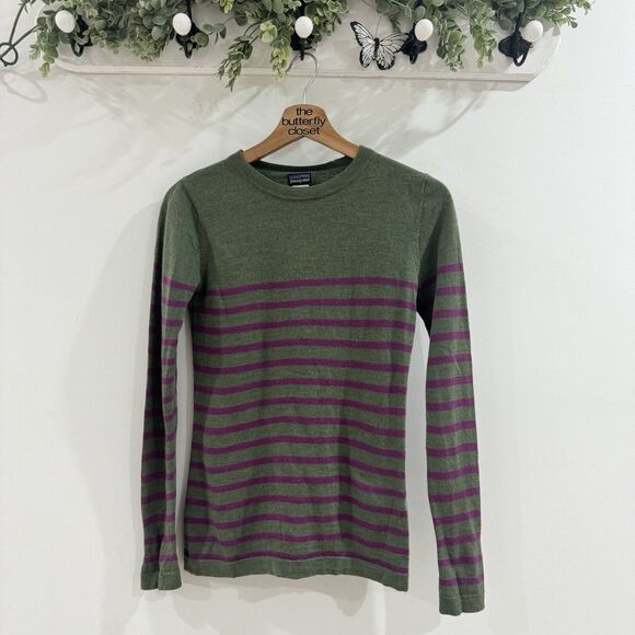 Patagonia Sweaters - Women’s Patagonia Merino Wool Striped Lightweight Sweater Small